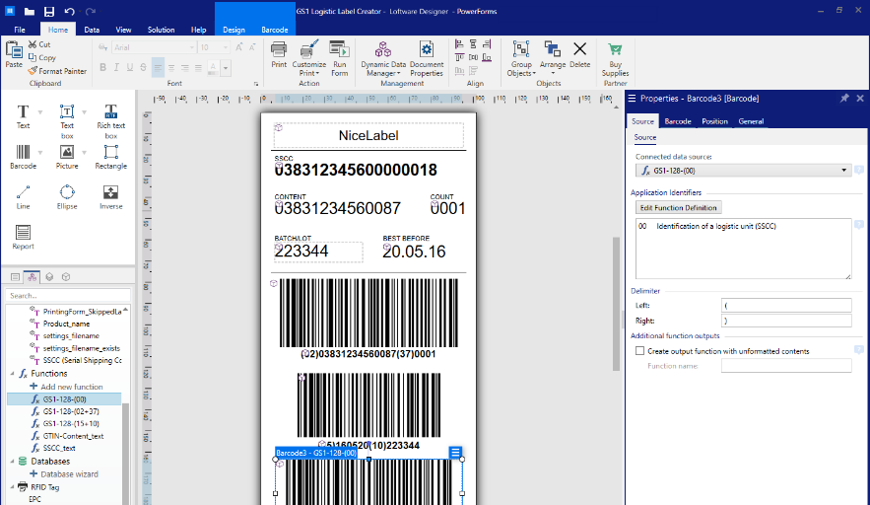 Conception d'étiquettes avec un logiciel Loftware