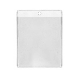 Porte-badge souple pour badge 86 x 101 mm - perforation ronde (lot de 100) -[1453080]-