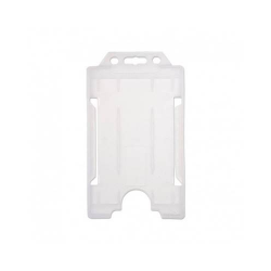 Porte-badge transparent en plastique biodégradable pour 1 carte – vertical (lot de 100) -[1455765]-