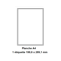 Etiquettes En Planches A4, Papier Blanc Adhésif Permanent, Coins Arrondis, 199,6x289,1 -[185]-