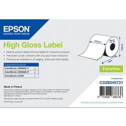 epson etiquettes papier blanc haute brillance pour c7500, cw c6000, cw c6500, 102mm