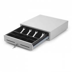 capture, tiroir caisse 410 mm, 4 compartiments billets / 8 compartiments pièces, blanc [ca cd410 480w] 